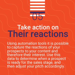 Monitor the reactions of prospects to your content and take action accordingly