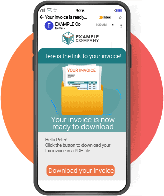 Electronic Invoicing – URL in the message by email and SMS